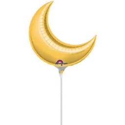 Gold Crescent Moon Balloon (Air-Filled) - 10 Inches