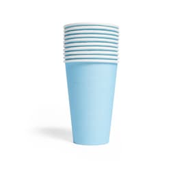 Premium Paper Cups Light Blue 350ml- 10 Pc