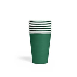 Premium Paper Cups Green 210ml- 8 Pc
