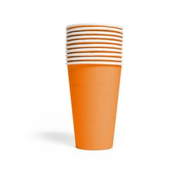 Premium Paper Cups Orange 350ml- 10 Pc
