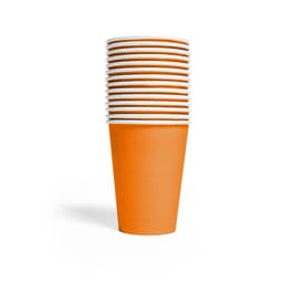 Premium Paper Cups Orange 210ml- 8 Pc