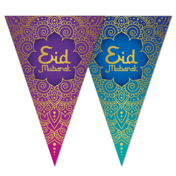 Paper Flag Banner Eid Mubarak- 18Feet