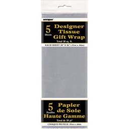 Premium Paper Tissue Paper Silver 20In * 26In- 5 Sheets