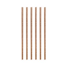20 Paper Straws 6mm x 197mm Metallic Rose Gold