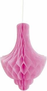 Paper Honeycomb Chandelier Light Pink 14In- 1Pc