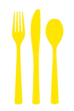 Premium Plastic Cutlery Yellow- 18 Pc