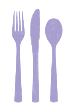 Premium Plastic Cutlery Lavender- 18 Pc