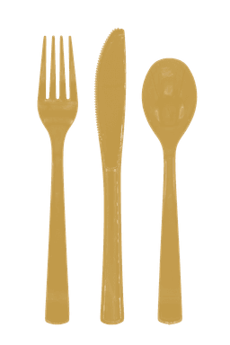 Premium Plastic Cutlery Gold- 18 Pc