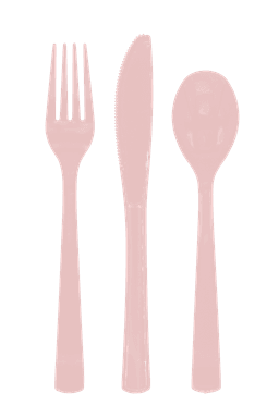 Premium Plastic Cutlery Rose Gold- 18 Pc