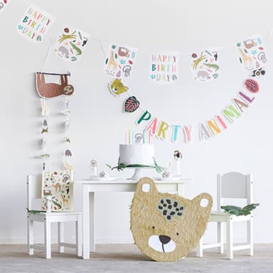 Paper Flag Banner Zoo Party- 18 Feet inspiration 1