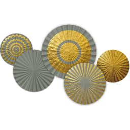 Paper Deco Fan Set Golden Dawn- 5pc