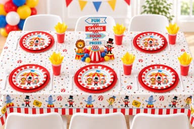 Plastic Table Cover 54In*84In Circus Carnival- 1 Pc inspiration 2
