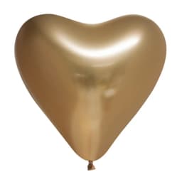 Chrome® Gold Heart Latex Balloon (Helium/Air Filled) - 12 Inches