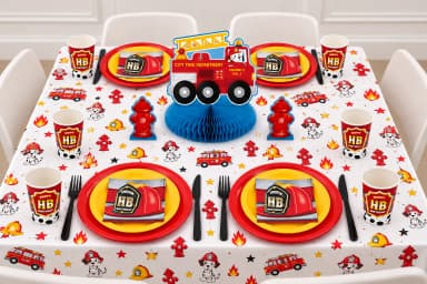Plastic Table Cover 54In*84In Fire Engine- 1 Pc inspiration 2