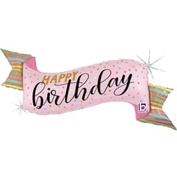 Pastel Birthday Banner (Helium/ Air-Filled)- 45 Inches