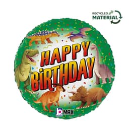 Dinosaur Happy B-Day Foil Balloon (Helium)- 18 Inches